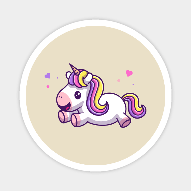 Cute Unicorn Flying Cartoon Magnet by Catalyst Labs